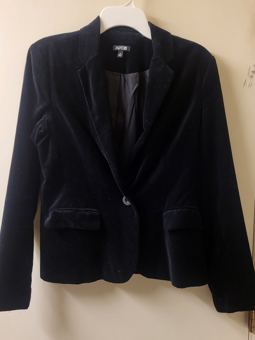 Apt. 9 Black Velvet Single-Button Blazer